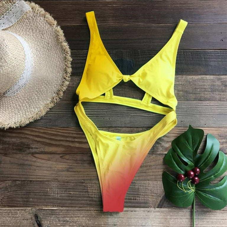 EHQJNJ Tankini Bathing Suits for Women Plus Women Gradient Bikini Set  Swimming Two Piece Swimsuits Swimwear Beach Suit