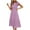 Purple, variant on WIZUTIZ Beach Dresses for Women Trendy Fitted High Waist Pleated Solid Vacation Dress Short Sleeve Round Neck Pleated Dress for Teen Girls Ankle-Length Super Soft Dress Blue