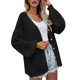 thumbnail image 1 of Suéter abrigo Gibobby cárdigan de ganchillo informal liso para Mujer negro S, 1 of 5