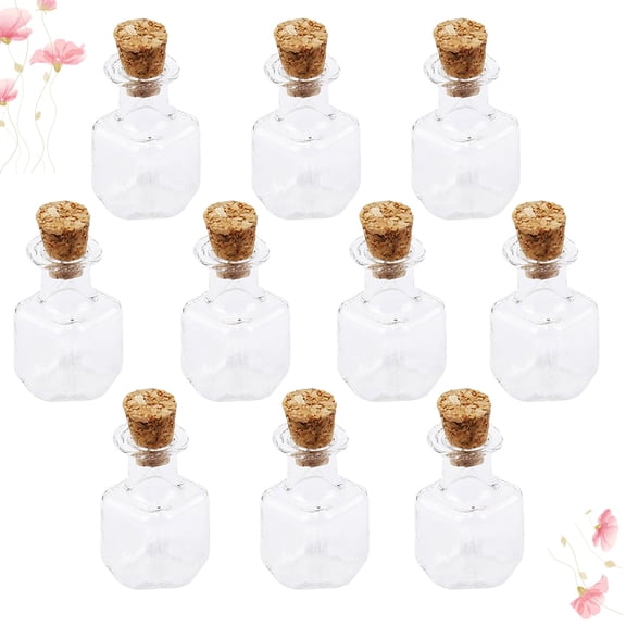 SOPOTUTU 20 Pcs Transparent Glass Bottles with Cork Stoppers for Potpourri, Crafts, Essential Oils, and Home Decoration