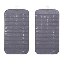 HongHeng Hanging Jewelry Organizer Storage Roll with Hanger Metal Hooks Double-Sided Jewelry Holder for Earrings, Necklaces, Rings on Closet, Wall, Door, 1 piece, Extra Large