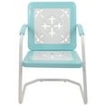 thumbnail image 3 of Northlight 35" Square Outdoor Retro Tulip Steel Armchair, Blue and White, 3 of 4