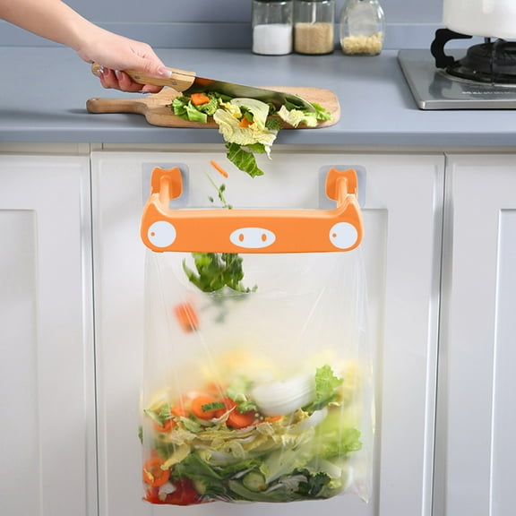 Clearance Hooks under $5,Over The Cabinet Plastic Trash Bag Holder For Kitchen RV Bathroom Dorm Room Office Hooks