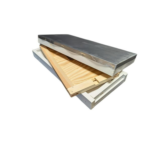 Lappe's Bee Supply - Assembled and Painted 5, 8, 10 Frame Beekeeping Lid, Inner Cover, Bottom Board Combo Set for Honey Bees, Hive Management, Durable Equipment (5 Frame)