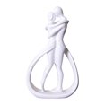 thumbnail image 2 of perfk Couple Statue Lovers Sculpture for Tabletop Entrance Cabinet Home Decoration White, 2 of 9