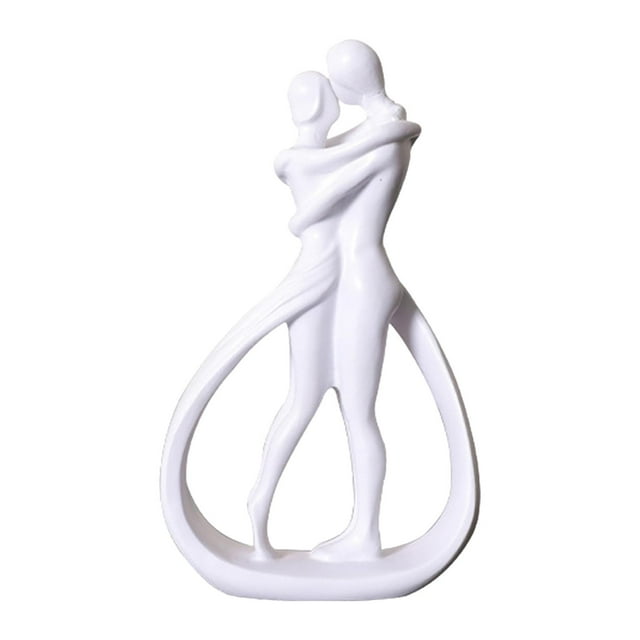 Estatua de pareja, escultura de amantes, adorno de escritorio coleccionable, figura de pareja para Blanco