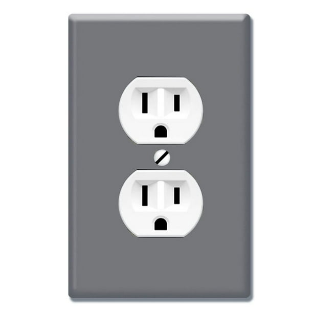 Wirester 1 Gang Duplex Outlet Cover Wall Plate Switch Plate Cover Solid Dark Gray Walmart Com Walmart Com