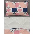 thumbnail image 3 of Navy and Blush Comforter & Sham Bedding Set, Hand Painted Style Brushstrokes in Pastel Colors Abstract Pattern, 3 pcs Duvet Set Microfiber Filling Quilt, 5 Sizes, Multicolor, by Ambesonne, 3 of 4