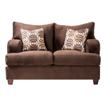 Furniture of America Tremble Fabric Upholstered Loveseat in Chocolate