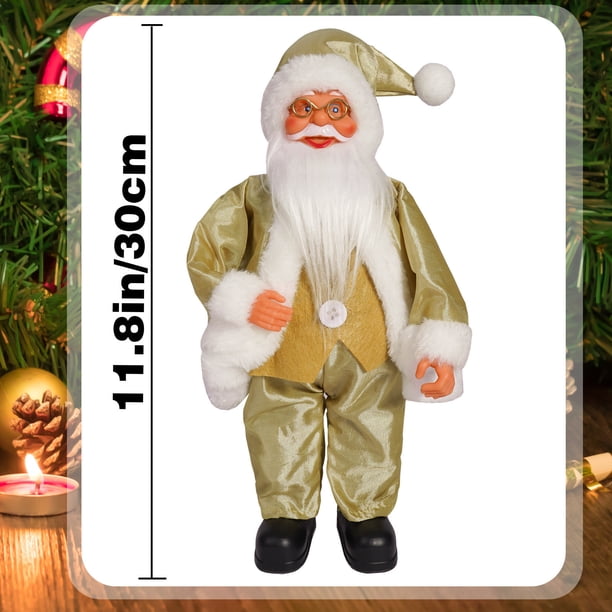 ShinYu Christmas 12 Inch Cute Santa Claus Doll Standing Posture Santa Claus Doll Window Decoration