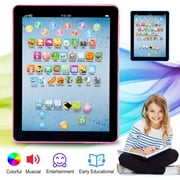Moclever Baby Tablet Toddler Learning Toys Early Educational Touch Learn Toddler Tablet for Nursery Songs ABC Numbers Words for 1-6 Year Old Kids, Pink