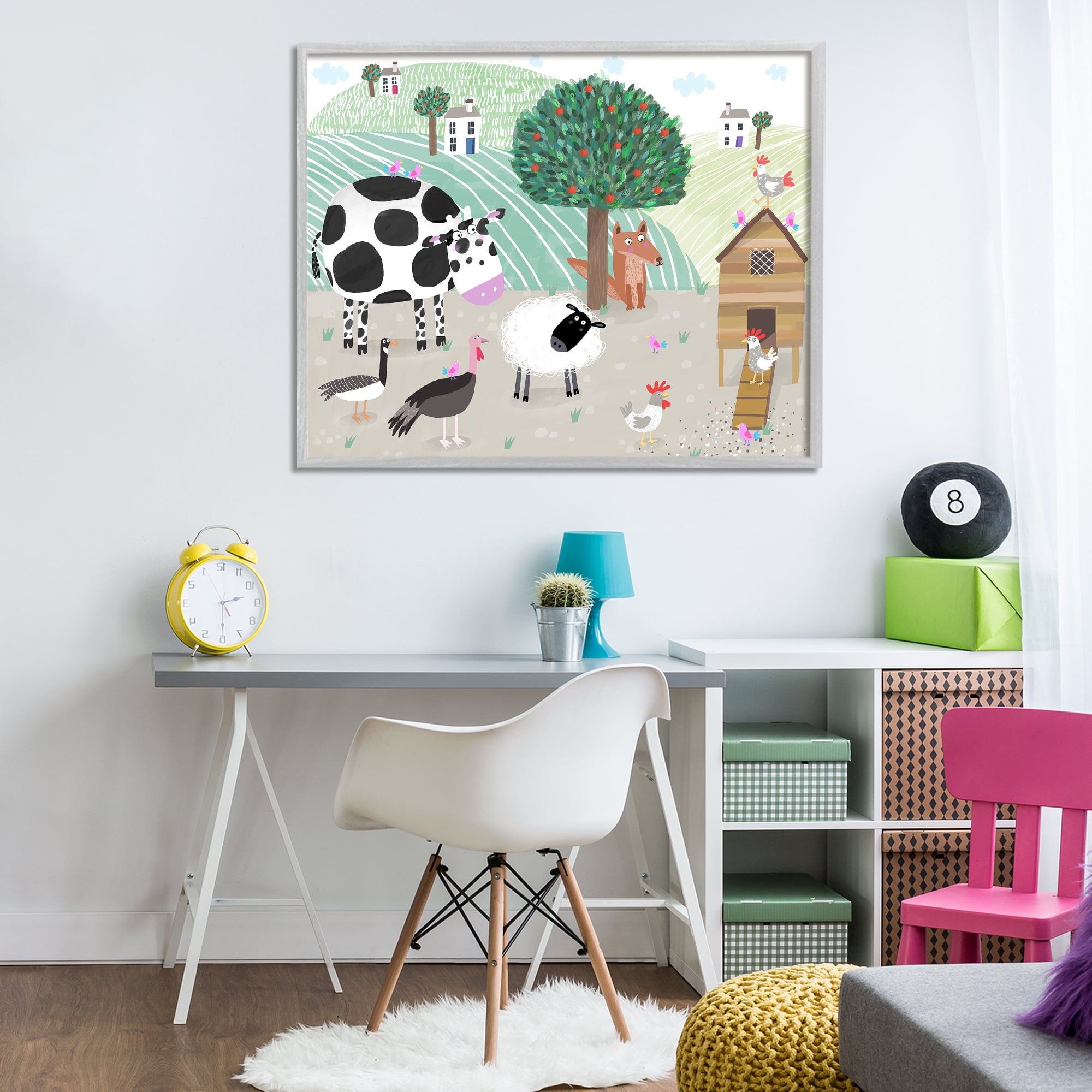 Stupell Industries Down At The Farm Gray Framed Giclee Art, design by Carla Daly