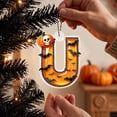 thumbnail image 6 of Halloween Hanging Letter Ornaments with Pumpkin Skull and Bat Design, 3.15 Inch Acrylic A-Z Alphabet Decorations for Tree Window Wall Party Favors, 6 of 8