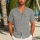 thumbnail image 1 of pstuiky Camisas de manga corta para hombre, Camisa casual de manga corta para hombre, estilo bolos vintage, estilo playero cubano, con botones, para verano camisas casuales para hombre m, 1 of 6