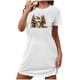 thumbnail image 1 of Camisón corto de talla grande para mujer, camisón de manga corta con estampado de pecho a la moda, camisón para mujer, 1 of 2