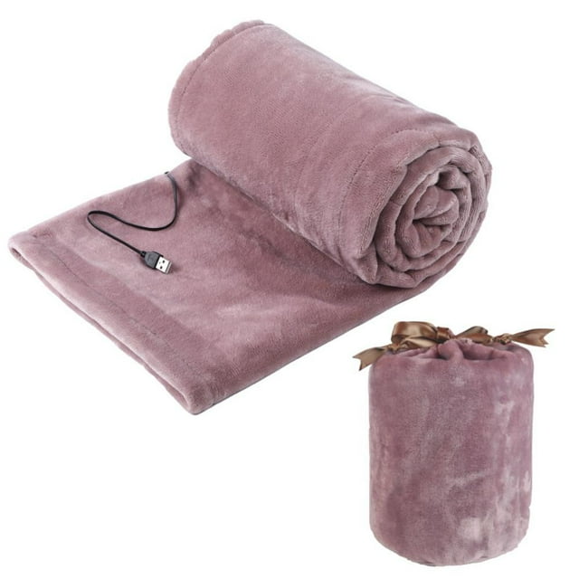 Daily Mix Store Couverture Chauffante Rechargeable Sans Fil Alimentée par USB, Jeté Électrique Portable en Polyester Doux 6333.5 pour Maison Bureau Voiture Camping Voyage