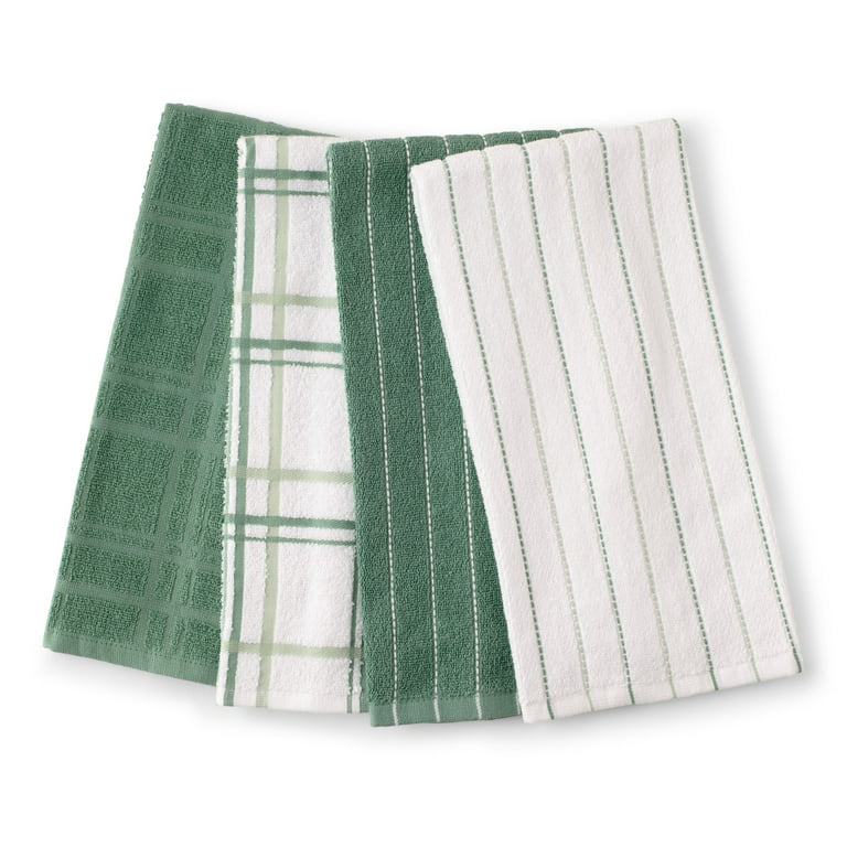 Green 15x25 Kitchen Towel Check Pattern all Cotton Yarn dyed