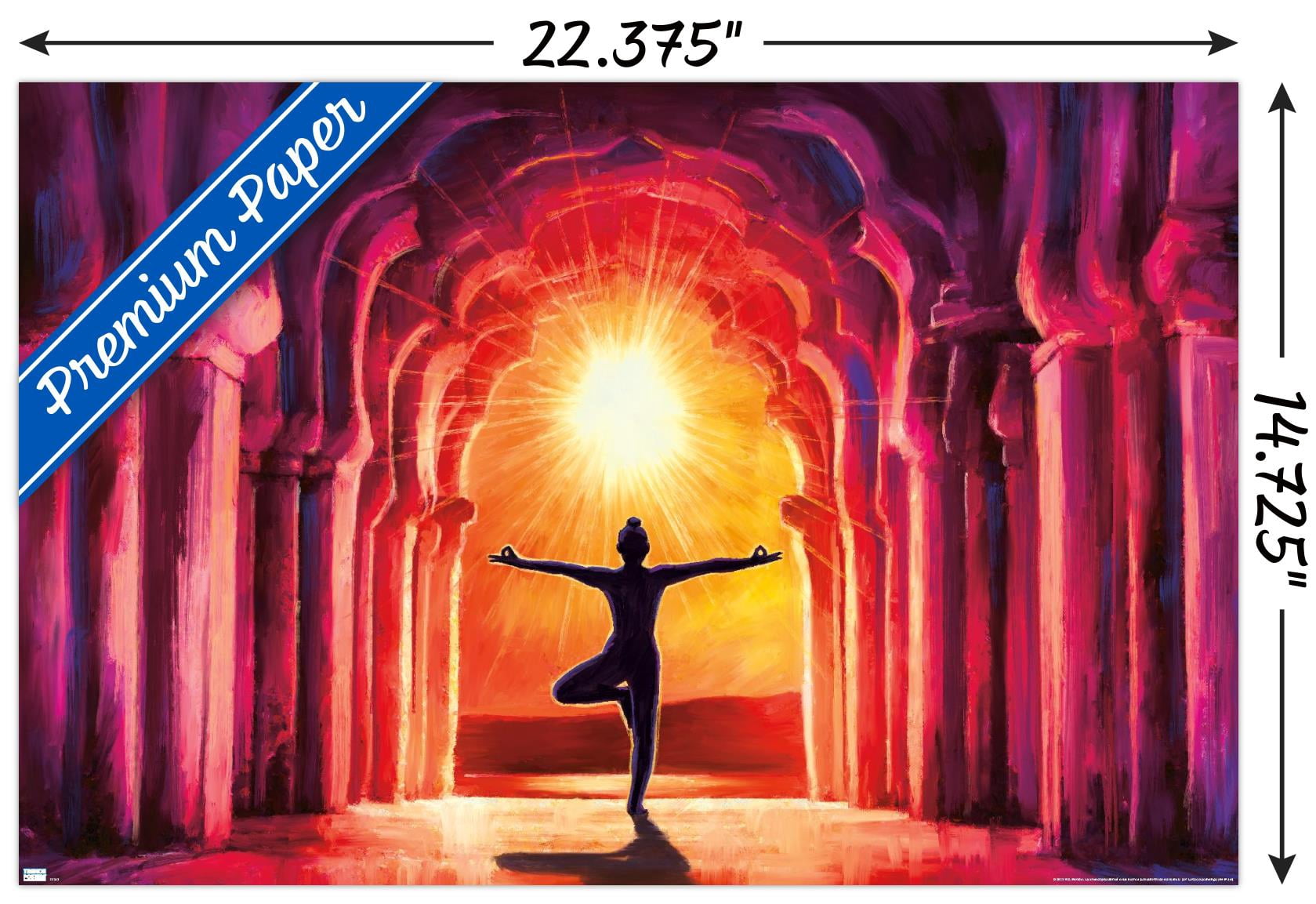 PD Moreno - Fine Art - Yoga Morning Sun Wall Poster, 14.725" x 22.375"