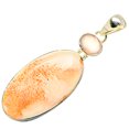 thumbnail image 2 of Scolecite, Rose Quartz Pendants 2 1/4" (925 Sterling Silver)  - Handmade Boho Vintage Jewelry PD31698, 2 of 2