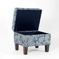 thumbnail image 2 of HomePop Medium Storage Ottoman with Hinged Lid, Denim Jacobean Print, 2 of 8