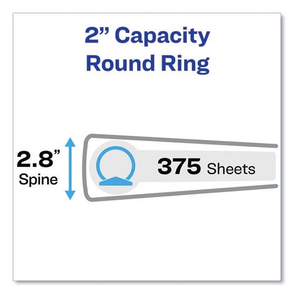 "Economy View Binder With Round Rings , 3 Rings, 2"" Capacity, 11 X 8.5, Black, (5730) | Bundle of 2 Each"