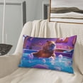 thumbnail image 6 of Binfone Capybara Bathtub Fun Standard Size Pillowcase, Long Staple Pure Cotton Envelope Closure Pillow Cover (Pillow core not included),16"x24", 6 of 7