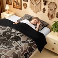 thumbnail image 4 of meiyoeat Rustic Outdoor Fishing Hunting Twin Comforter Sets for Men Boys, Forest Lake Wildlife Bedding Set, Olive Drab, Black Reversible, 2-Piece, 1 Comforter and 1 Pillowcase, 4 of 6