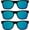 3 Bluegreen, variant on OWL Square Sunglasses Mens Womens UV400 Protection Retro Mirrored Sunglasses (3 Pack)