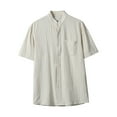 thumbnail image 1 of Camisa de Botón de Manga Corta de los Hombres, Holiday Casual Color Sólido, Camisa de Bolsillo de Cuello de Pie, 1 of 9