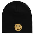 thumbnail image 5 of Smile Full Face Logo Embroidered Short Beanie - Black OSFM, 5 of 5