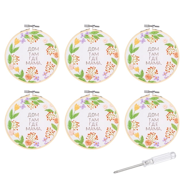 Aros de bordado Uxcell, aro de punto de cruz de bambú ajustable con destornillador para coser de 5 pulgadas