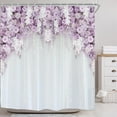 thumbnail image 2 of Bridal Floral Romantic Shower Curtain for Bathroom Decor 72Wx72H Elegant Wedding Flower Purple Rose Blossom Women Girl Spring Art Printed Fabric Polyester Waterproof 12 Pack Plastic Hooks, 2 of 6
