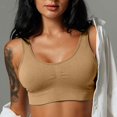 thumbnail image 6 of Women Bras 2-Pack Sexy Bra Without Steel Ring U-shaped With Breast Pad Everyday Underwear Wireless Bra Khaki L, 6 of 8