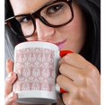 thumbnail image 2 of 3drose, Pretty French Country Damask in White over Pink Stripe, 11oz Two-tone Red Mug, 2 of 6