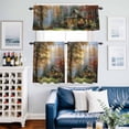 thumbnail image 2 of Fall Forest Kitchen Curtains Sets for Windows 36 Inch Length, Country Pastoral Trees Cabin Nature Scenery Rod Pocket Window Treatments Tier Curtains and Valances Set for Bedroom/Bathroom, 2 of 8