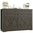 thumbnail image 7 of Hiphuta 55" Wide Coffee Bar with 2 Adjustable Shelves, Modern Farmhouse Sideboard Buffet with 4 Drawers for Living Room, Dark Brown, 7 of 7