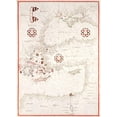 thumbnail image 2 of Oliva, Joan 11x14 Black Modern Framed Museum Art Print Titled - Portolan atlas of the Mediterranean Sea-Eastern Mediterranean 1590, 2 of 4