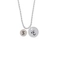 thumbnail image 2 of Delight Jewelry Silvertone Disc 1/2'' - Symbol - Dollar Sign - $ - Silvertone Script Initial Disc - E - Charm Necklace, 20"+3", 2 of 4