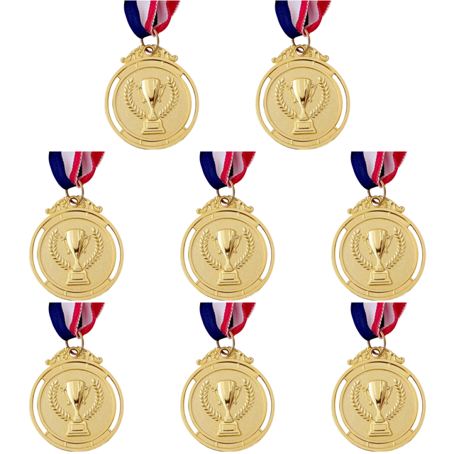 Medalla Ganador 2 Pulgadas Con Cinta para El Cuello Redonda Fiestas Competiciones (oro)