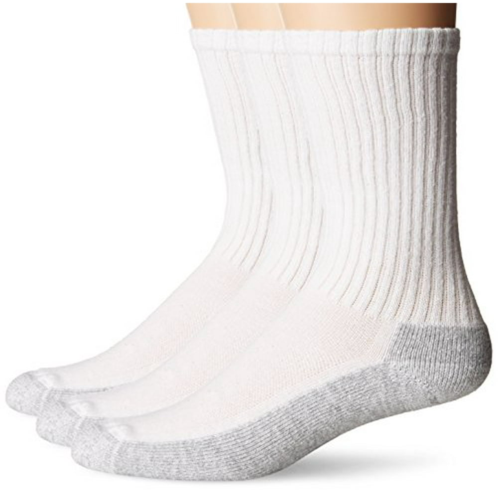 KayserRoth No Nonsense Men's White Active Crew Socks, 3 pairs