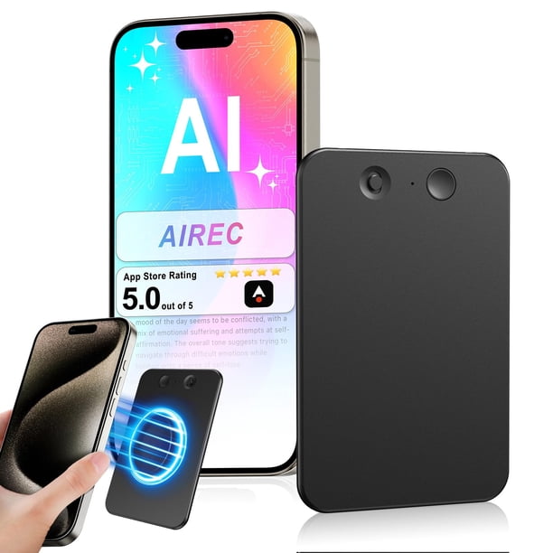 Grabadora de Voz AI de 64GB con Transcripción en Negro