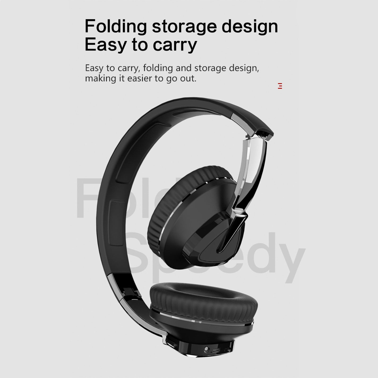 Bluetooth Headphones, 120H Playtime Headphones Wireless Bluetooth with 3 EQ Modes, Low Latency, Hands-Free Calls, Over Ear Headphones for Travel Home Office Cellphone PC - Black
