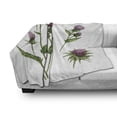 thumbnail image 3 of Thistle Soft Flannel Fleece Throw Blanket, Healing Herbs for Aromatherapy Concept Watercolor Thistle Flower, Cozy Plush for Indoor and Outdoor Use, 60" x 80", Mauve Taupe Fern Green, by Ambesonne, 3 of 6