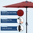 thumbnail image 2 of Bingirl Parasol de Patio 10 Pieds Parasol de Table Extérieur pour Patio avec Manivelle Inclinaison à Bouton-Poussoir 8 Nervures Robustes pour Cour Terrasse Piscine Rouge, 2 of 7