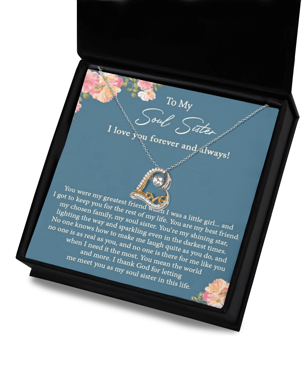 Love Dancing Necklace,Soul Sister Love Dancing Necklace, Best Friend Forever Gift, Jewelry Gift, Long Distance Friendship Gift