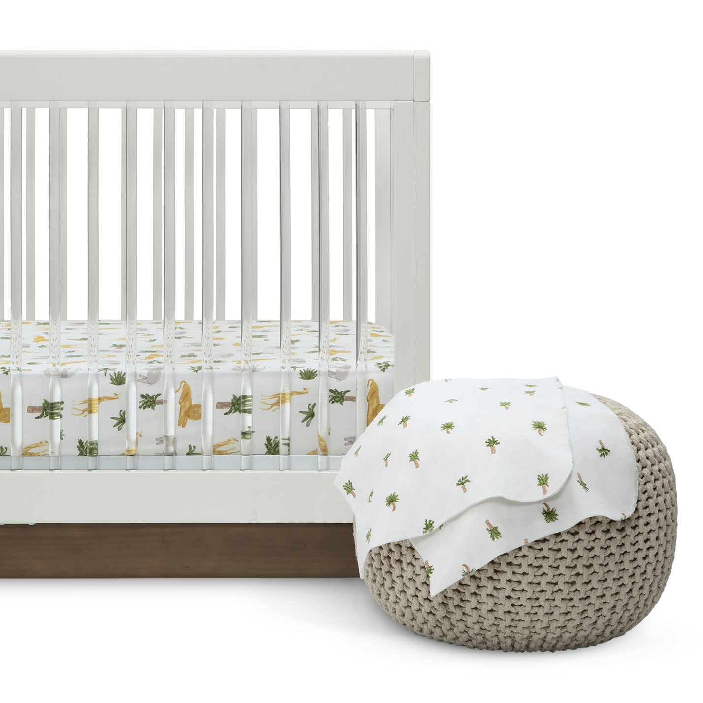 Delta Children Fitted Crib Sheets for Girls and Boys - Crib Sheet for Standard Crib and Toddler Mattresses - 28x52 Inch (Pack of 2), Safari Friends