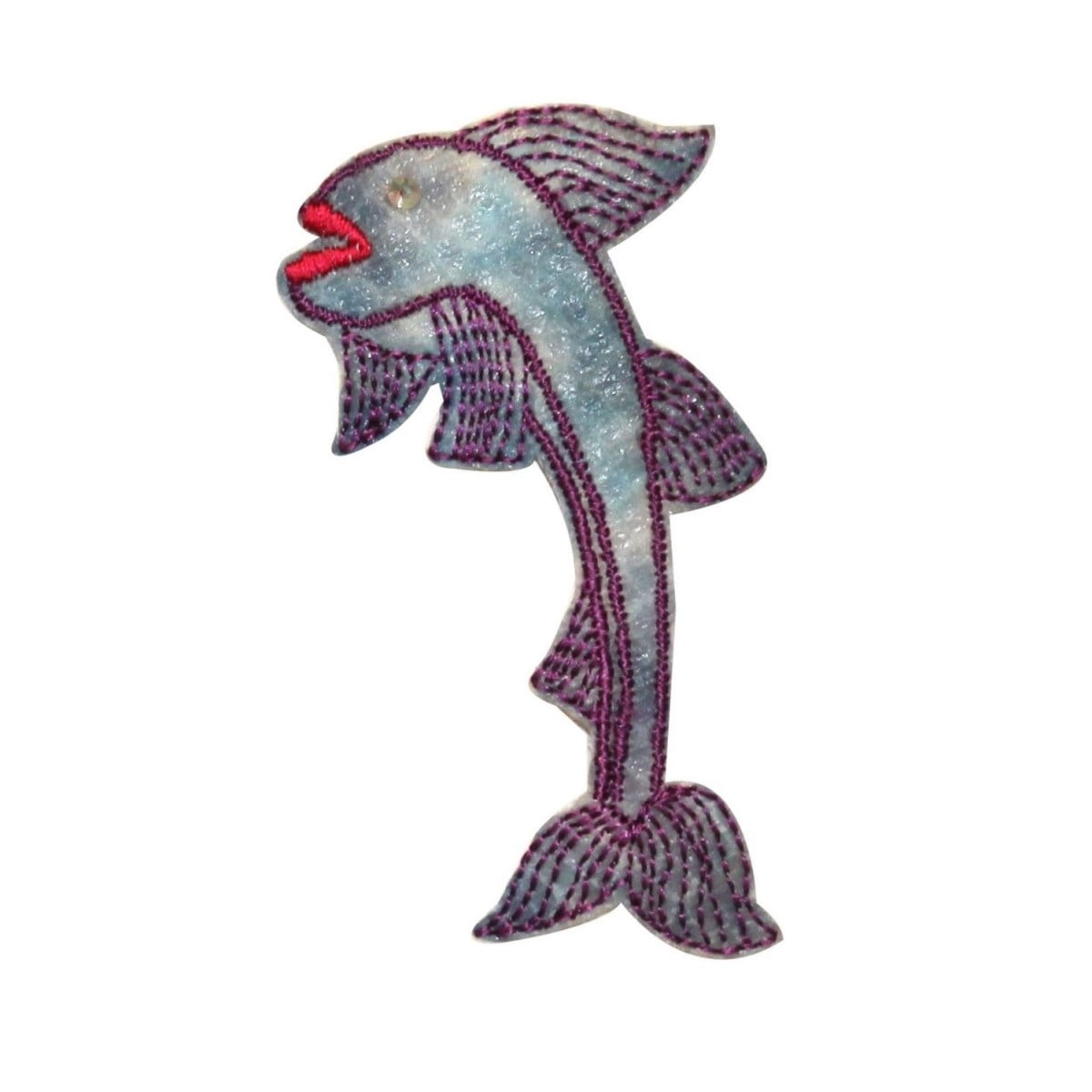 ID 0228 Tropical Jumping Fish Patch Ocean Fishing DIY Iron On Badge ...