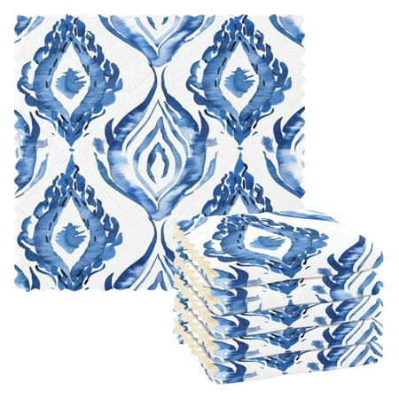 

6 Packs Waves Line Art Kitchen Dish Towels Soft Absorbent Dish Cloths 11 x11
