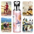 thumbnail image 7 of Yayeee 20oz Double Wall Stainless Steel Water Bottle with Flip Straw, Cartoon Halloween Ghosts, 7 of 7