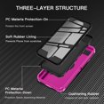 thumbnail image 2 of Petocase for iPhone SE Case 3rd & 2nd Generation, for iPhone SE 2022/2020 Built-in Screen Protector Heavy Duty Protective Shockproof 3-Layer Full Body Rugged Phone Cover,Rose Red/Black, 2 of 7